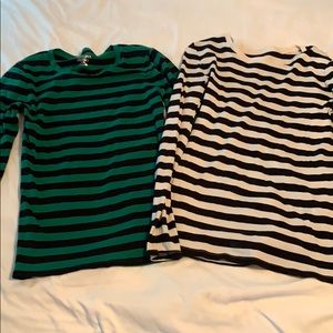 Lot of Merona long sleeved striped shirts, medium